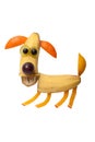 Funny dog made of banana Royalty Free Stock Photo