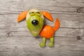 Funny dog made of fresh fruits Royalty Free Stock Photo