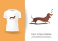 Funny dog sings song. Prints on T-shirts