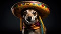 funny dog with sombrero