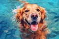 funny dog vacation underwater snorkeling swimming puppy water fun pool. Generative AI.