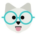 Funny dog wearing glasses simple art geometric illustration Royalty Free Stock Photo