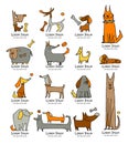 Funny dogs collection, sketch for your design Royalty Free Stock Photo