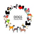 Funny dogs collection, sketch for your design Royalty Free Stock Photo