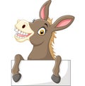 Funny donkey with blank sign Royalty Free Stock Photo