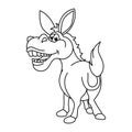Funny donkey cartoon coloring page Royalty Free Stock Photo