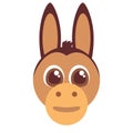 Funny donkey face isolated icon Royalty Free Stock Photo