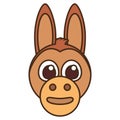 Funny donkey face isolated icon Royalty Free Stock Photo