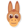 Funny donkey face isolated icon Royalty Free Stock Photo