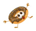 Funny Donut with eyes on white background, funny products series