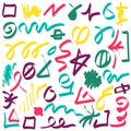 Funny Doodle Multicolored Figures Element Pattern