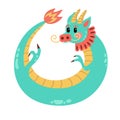 Funny Dragon Character in cartoon style Royalty Free Stock Photo