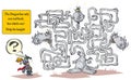 Funny Dragon Maze. Royalty Free Stock Photo