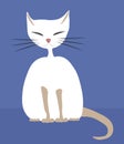 Funny drawn white fat sphynx cat