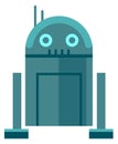 Funny droid icon. Cute retro robot kid Royalty Free Stock Photo