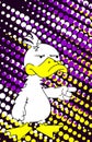 Grumpy funny duck cartoon background 1