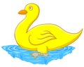 Funny duck handdrawn cartoon isolated