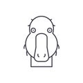 Funny duck line icon concept. Funny duck vector linear illustration, symbol, sign