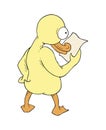 Funny duck reading