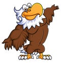 Funny eagle cartoon posing mascot character