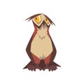 Funny Eagle Owl Bird Character with Brown Plumage Vector Illustration Royalty Free Stock Photo