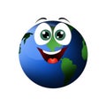 Funny earth on white background