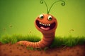 funny earthworm cartoon