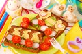 Funny easter breakfast for child