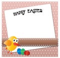 Funny Easter chicken card design. Royalty Free Stock Photo