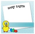 Funny Easter chicken card design. Royalty Free Stock Photo