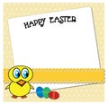 Funny Easter chicken card design. Royalty Free Stock Photo