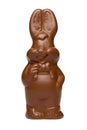 Funny Easter chocolate bunny isolated with clipping path