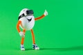 Funny easter egg showes thumb up with virtual reality set Royalty Free Stock Photo