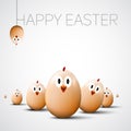 Funny Easter eggs chicks Royalty Free Stock Photo