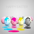 Funny Easter eggs, Cyan, magenta, yellow, black