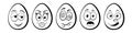 Funny Easter Eggs with emoticon character faces Royalty Free Stock Photo