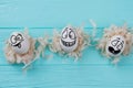 Funny Easter eggs with faces.