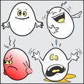 Funny -Easter- eggs, set 1 of 4. Royalty Free Stock Photo