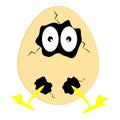 Funny egg with eyes and legs on white background Royalty Free Stock Photo