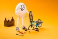 Funny egg repairing bike