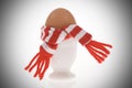 Funny egg with stripped scarf Royalty Free Stock Photo