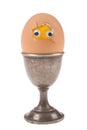Funny egg on white background Royalty Free Stock Photo