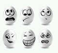 Funny easter eggs. This is image of funny eggs on white background. Faces on the eggs.