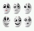 Funny easter eggs. This is image of funny eggs on white background. Faces on the eggs.