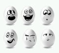 Funny easter eggs. This is image of funny eggs on white background. Faces on the eggs. Royalty Free Stock Photo