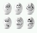 Funny easter eggs. This is image of funny eggs on white background. Faces on the eggs. Royalty Free Stock Photo