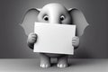 Funny elephant cartoon holding blank sign Royalty Free Stock Photo