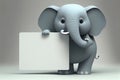 Funny elephant cartoon holding blank sign Royalty Free Stock Photo