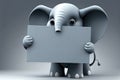 Funny elephant cartoon holding blank sign Royalty Free Stock Photo