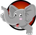 Funny elephant head cartoon